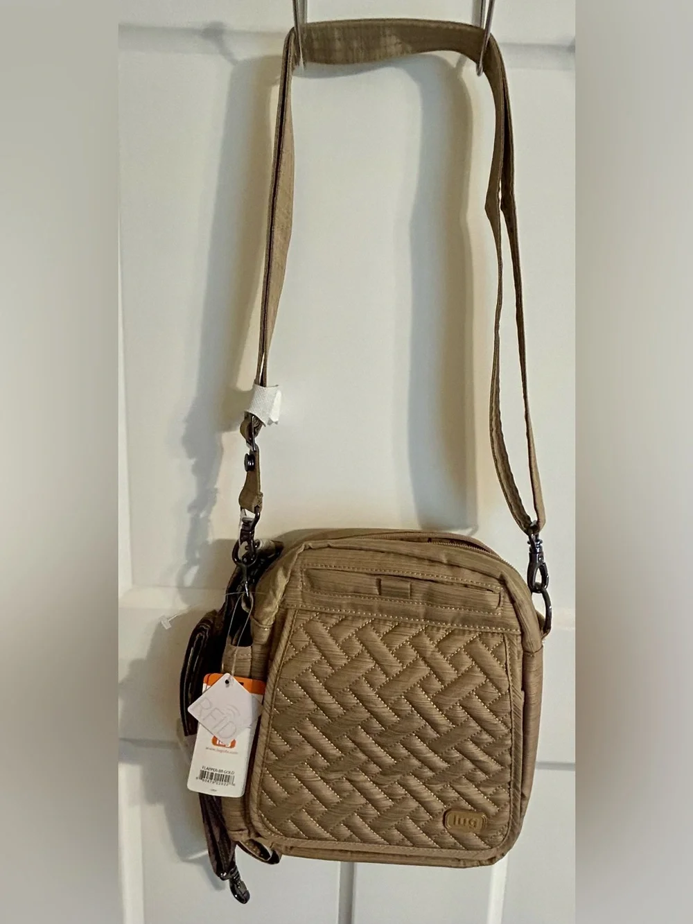 Lug Flapper Crossbody Bag Taupe/Gold